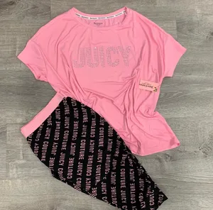 Juicy Couture NWT Two Piece Pink Pajama Set sleepwear loungewear nightgown thumbnail 1