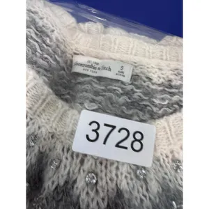 Abercrombie & Fitch‎ Y2K Fair Isle Wool Sweater Women S Embellished Coquette thumbnail 6