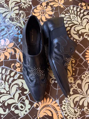 ZARA Black Studded Leather Slip-On BOOTIES SZ: 38EU/7.5 US thumbnail 4