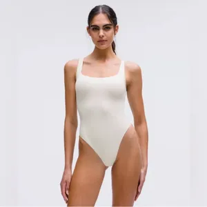 Lululemon Wundermost Ultra-Soft Nulu Square Neck Sleeveless Bodysuit Bone thumbnail 2