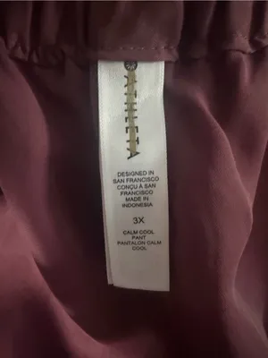 Athleta Calm Cool Pant Satin Silky Soft High Rise Wide Leg Pink Pants Size 3X. thumbnail 4