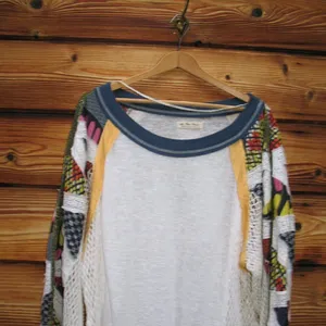 NWT Free People We the Free Serengeti Mixed Media Top thumbnail 6
