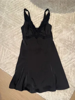 NWOT wild fable Black Lace-Trim Mini Slip Dress thumbnail 1