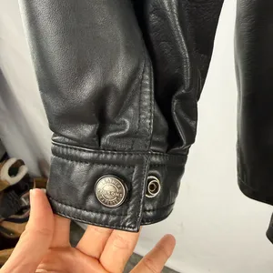 Vintage‎ Wilson Leather Full Zip Drawstring Waist Jacket in Black Size Large thumbnail 6