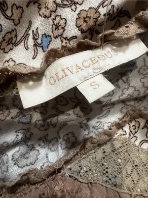 Olivaceous Beige and Blue Floral Prairie Costume Dress thumbnail 4