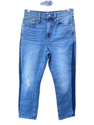 Madewell High-Rise Slim Boyjean Women's Size 26 Relaxed Fit Two-Toned Cropped thumbnail 5