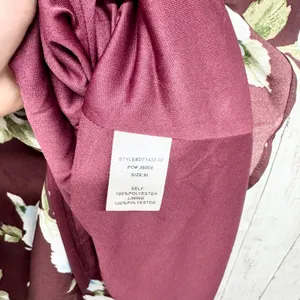 Altar'd State Dress Women Size Medium Vneck Sleeveless Maroon Floral Mini Casual thumbnail 5