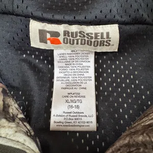 Russell Athletic Russell Outdoors Green Brown Tan Camouflage Full Zip Hooded Jacket Size Kids XL thumbnail 5