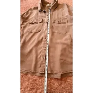 Be cool S/M 100% Tencel Utility Shirt Jacket Snap Buttons thumbnail 6