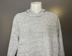 Lululemon Hoodie Womens Medium Gray Textured Fleece Pullover Reflective Pockets thumbnail 1