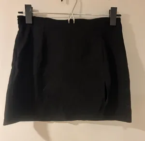 Black Mini Skirt with Side Slit - Women thumbnail 1