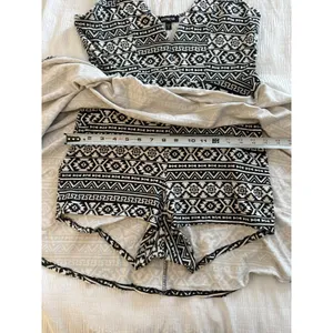 Express Black White Skater Dress Shorts Skort Aztec Geometric Boho Festival Y2K thumbnail 5
