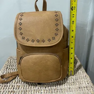 NEW Revive Vegan Backpack Handbag Tan 12” Tall Floral Zip‎ thumbnail 7