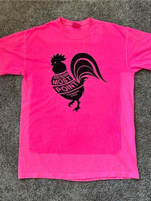 Comfort Colors Hot Pink Rooster Graphic Tee thumbnail 1