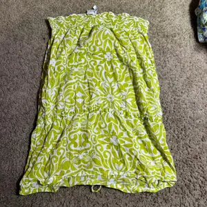 ONeill Womens Lime Green White Y2K‎ Cotton Strapless Tube Dress Smocked Medium thumbnail 6