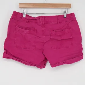 Time and Tru Shorts Womens 14 Cargo Utility Magenta Red Stretch Excellent thumbnail 4