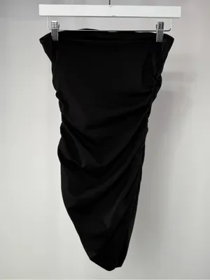 Reformation Prunella Knit Strapless Ruched Mini Dress‎ in Black Size XS thumbnail 6