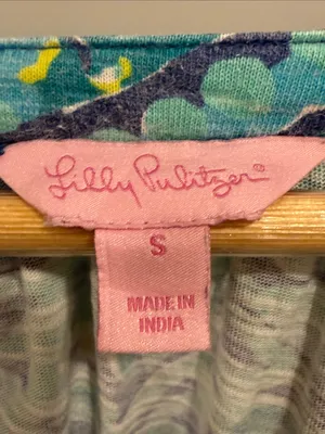 Lilly Pulitzer Teal Blue Floral Tie-Tassel Mini Dress thumbnail 2
