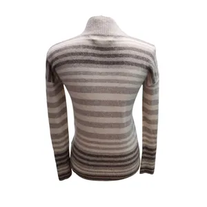 Max Studio 100% Cashmere Striped Mock‎ Neck Sweater Womens Small thumbnail 2