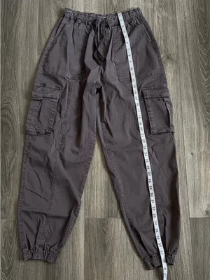 Garage Grey Cargo Drawstring Jogger Pants Size Small Indie Casual Utility thumbnail 9