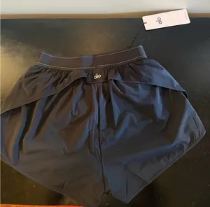 ALO Yoga Black Women's Athletic Shorts with Elastic Logo Waistband thumbnail 2