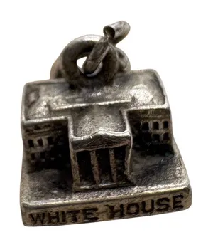 Vintage Sterling Silver White House Charm Washington DC Souvenir Pendant 925 thumbnail 1