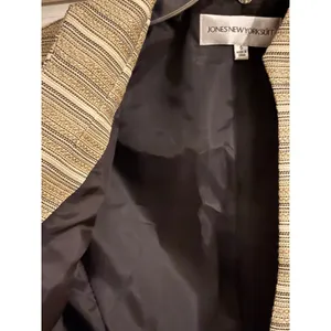 Jones New York Suit Blazer Womens 6 Gold Black Striped‎ Metallic Textured Jacket thumbnail 5