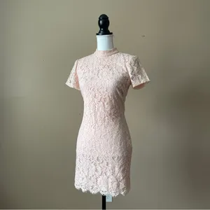 FOREVER 21 | Pink Lace Open Back Bodycon Dress Sz S thumbnail 5