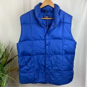 Land’s End Women's Blue Down Filled Puffer Sleeveless Vest M thumbnail 2