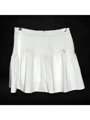 Princess Polly Tennis Mini Skirt Flouncy Hemline Back Zip Cotton White Women’s 6 thumbnail 2