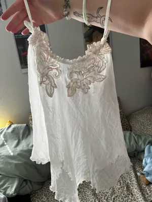 Ivory Lace-Trimmed Sheer Camisole Top thumbnail 2