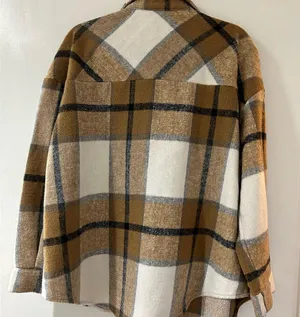 SheIn Tan Plaid  Shacket thumbnail 2