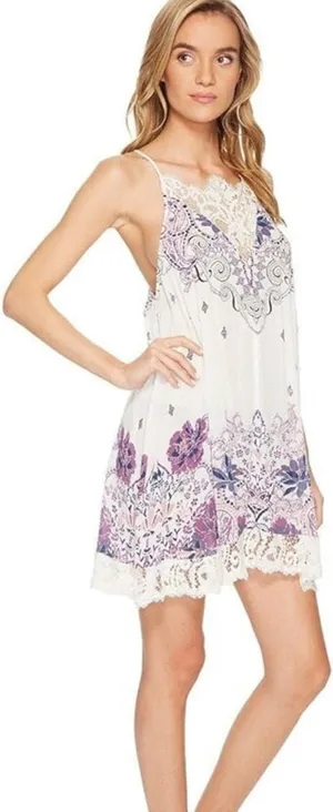 Free People Intimately Lace Mini Dress Purple Boho Indie Festival Stagecoach thumbnail 1