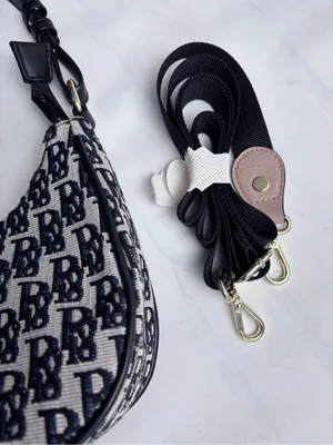 ZAR & RUILR Monogram Shoulder Bag With Crossbody Strap NWT Canvas Black White thumbnail 3