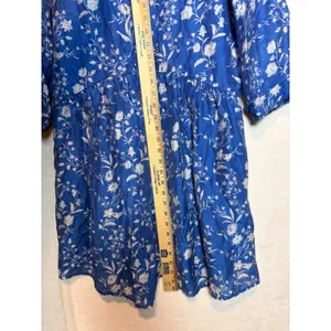 Tuckernuck Limoges Floral Royal Blue Shirt Dropped Waist Mini Dress Size M thumbnail 10