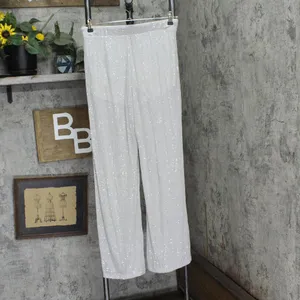 NWT Wild Fable Womens Mid-Rise Wide Leg Holiday Sequin Pants 91904443 Gray M thumbnail 3