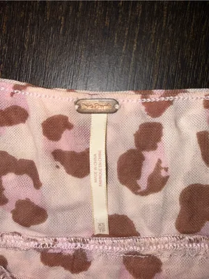Free People Pink Leopard-Print Smocked Crop Top thumbnail 7