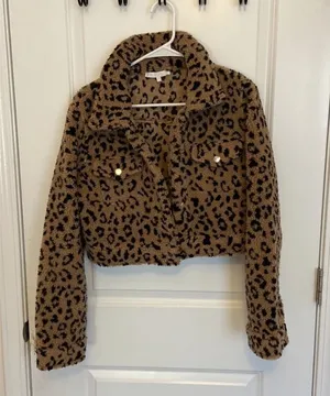 Revolve Cheetah Cropped Jacket Size M thumbnail 1