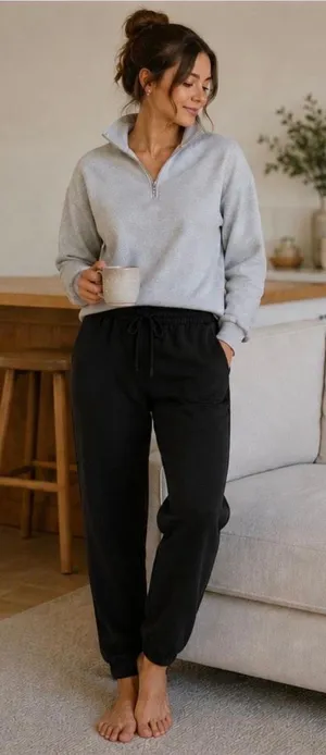 TNA Aritzia Black CozyAF Fleece Joggers thumbnail 1