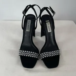 Steve Madden Popular Studded Square Toe Heeled Sandal‎ in Black Size 8 thumbnail 4