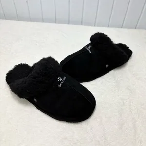 BearPaw vegan faux‎ fur Loki women black slippers Size 7 thumbnail 2