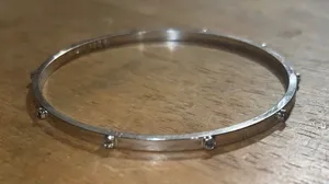 Coach Silver Tone Rhinestone Bangle thumbnail 1
