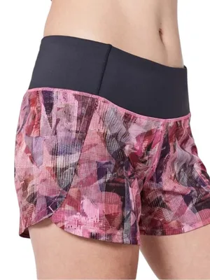 Lululemon Run Times Short II 4" Sun Dazed Multi Pink Super Dark Size 4 thumbnail 2