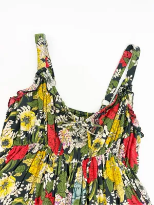 Natural Life Elizabeth Maxi Dress Black Red Poppy Floral Bohemian Hippie Boho thumbnail 7