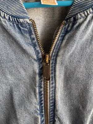 MICHAEL Michael Kors Light Blue Denim Bomber Jacket thumbnail 4