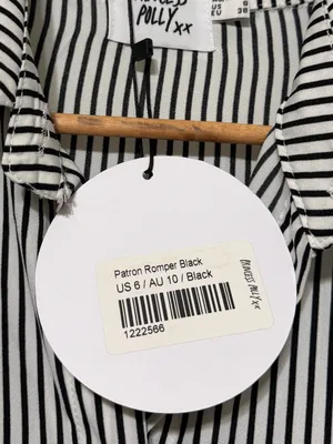 NWT Princess Polly Patron Romper Size 6 Stripe Black White NEW thumbnail 5