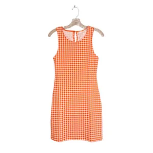 NWT NNG Mango Vichy Check Dress Gingham Orange Stretch thumbnail 7