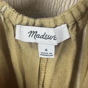 Madewell Superwide-Leg Jumpsuit Womens Size 6 Olive Green Windowpane Linen Blend thumbnail 8