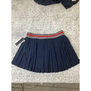 Gold Hinge Stripe Tennis Skirt Navy Blue Pleated Skort XL NVY410 NWT thumbnail 3