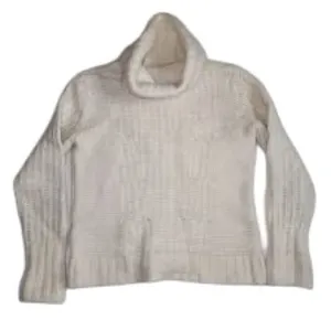 Banana Republic Merino Wool Blend Chunky Turtleneck Sweater Womens Small Oatmeal thumbnail 7